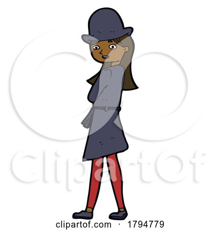 Clipart Cartoon Female Spy by lineartestpilot