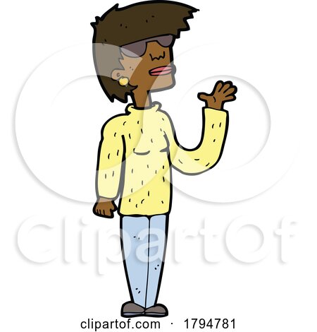 Clipart Cartoon Woman Gesturing by lineartestpilot