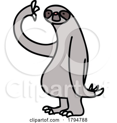 Clipart Cartoon Sloth by lineartestpilot