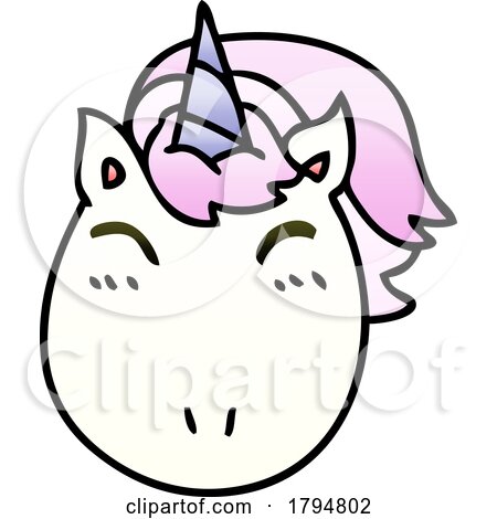 Clipart Cartoon Unicorn Face by lineartestpilot