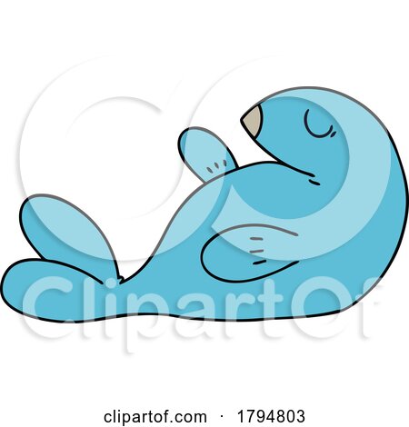Clipart Cartoon Blue Seal by lineartestpilot
