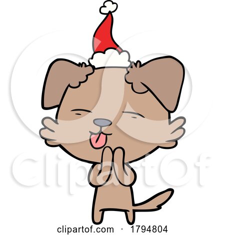 Clipart Cartoon Christmas Dog by lineartestpilot