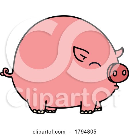 Clipart Cartoon Pig by lineartestpilot