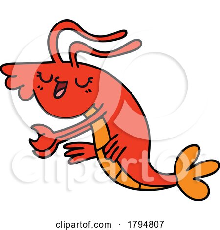 Clipart Cartoon Singing Shrimp by lineartestpilot