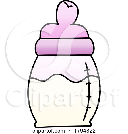 Clipart Cartoon Baby Formula in a Bottle by lineartestpilot