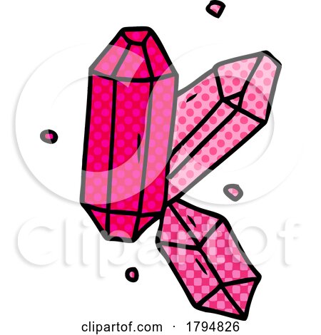 Clipart Cartoon Pink Crystals by lineartestpilot
