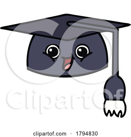 Clipart Cartoon Happy Graduation Cap by lineartestpilot