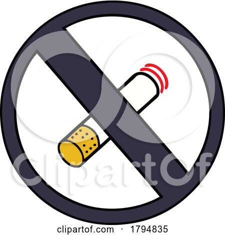 Clipart Cartoon No Smoking Symbol by lineartestpilot
