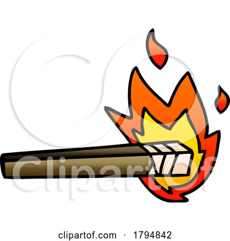 Clipart Cartoon Lit Torch by lineartestpilot