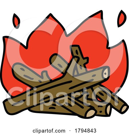 Clipart Cartoon Camp Fire by lineartestpilot