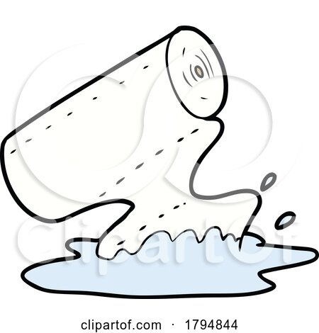 Clipart Cartoon Paper Towel Soaking up Water by lineartestpilot