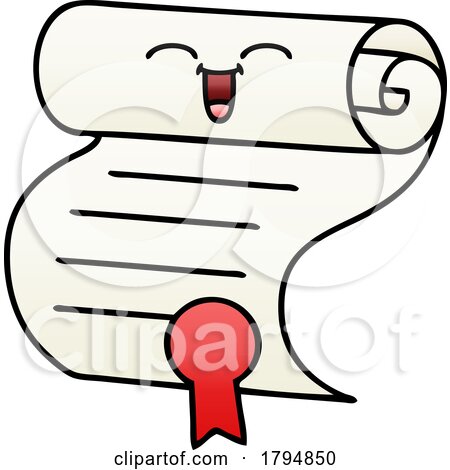 Clipart Cartoon Scroll Mascot by lineartestpilot