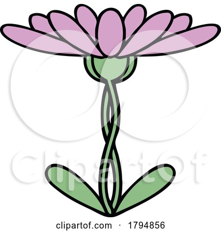 Clipart Cartoon Purple Flower by lineartestpilot