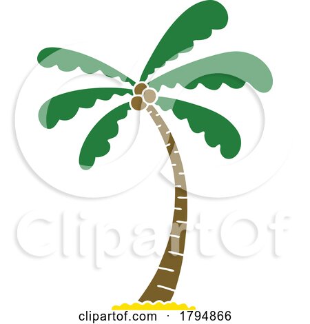 Clipart Cartoon Coconut Palm Tree by lineartestpilot