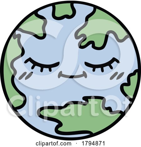 Clipart Cartoon Peaceful Earth by lineartestpilot