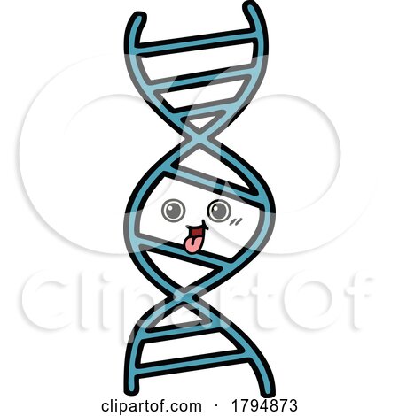 Clipart Cartoon Happy DNA Strand by lineartestpilot