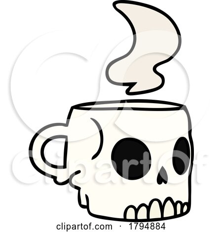 Clipart Cartoon Skull Coffee Mug by lineartestpilot