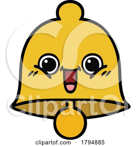 Clipart Cartoon Happy Bell by lineartestpilot