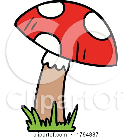 Clipart Cartoon Toad Stool Mushroom by lineartestpilot