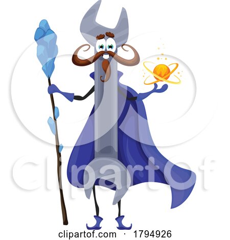 Wizard Spanner Wrench Tool Mascot by Vector Tradition SM