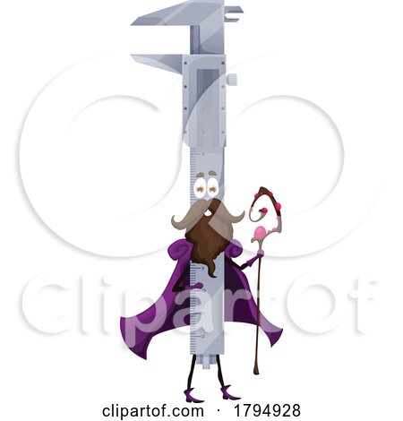 Wizard Vernier Caliper Tool Mascot by Vector Tradition SM