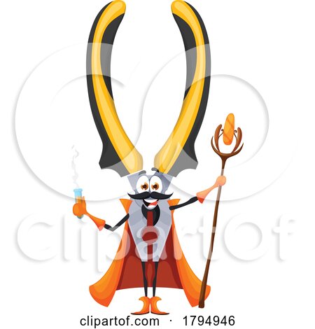 Wizard Pliers Tool Mascot by Vector Tradition SM