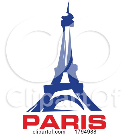 Eiffel Tower over Paris Text by Vector Tradition SM