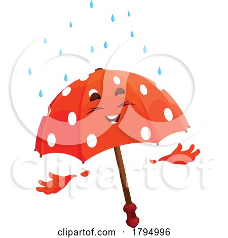 Umbrella Mascot in the Rain by Vector Tradition SM