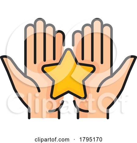 Hands Holding a Star by Vector Tradition SM
