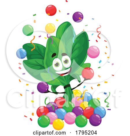 Party Spinach Vegetable Food Mascot by Vector Tradition SM