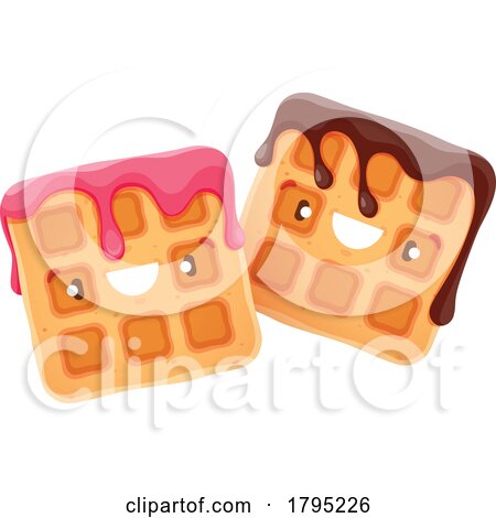 Waffle Food Mascots by Vector Tradition SM