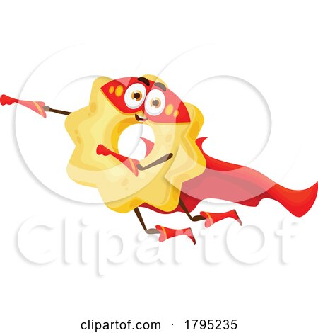 Super Hero Stelle Macaroni Food Mascot by Vector Tradition SM