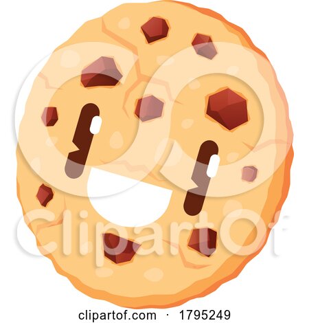 Chocolate Chip Cookie Food Fruit Mascot by Vector Tradition SM