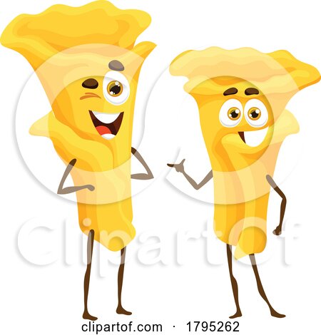 Campanelle Pasta Food Mascots by Vector Tradition SM
