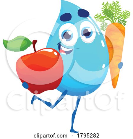 Healthy Water Drop Mascot by Vector Tradition SM