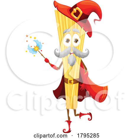 Wizard Linguine Pasta Food Mascot by Vector Tradition SM