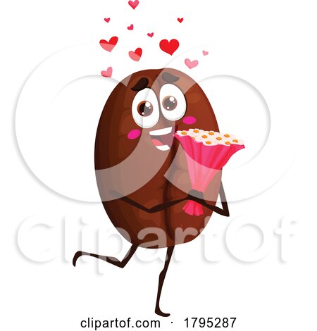 Romantic Coffee Bean Food Mascot by Vector Tradition SM