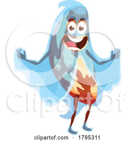 Halloween Ghost Kidney Bean Food Mascot by Vector Tradition SM