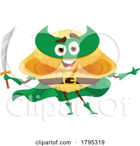 Super Hero Conchiglioni Shell Pasta Food Mascot by Vector Tradition SM