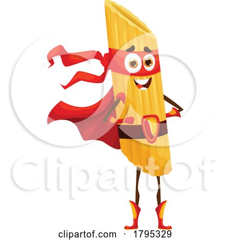 Super Hero Pasta Food Mascot by Vector Tradition SM