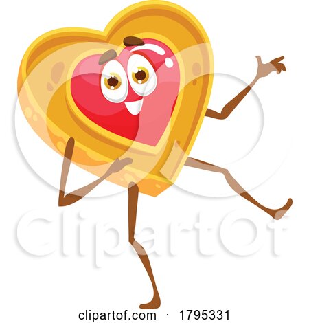 Jelly Heart Cookie Food Mascot by Vector Tradition SM
