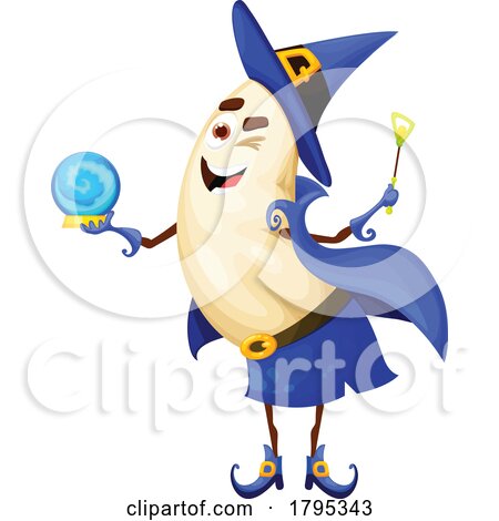 Wizard Cashew Nut Food Mascot by Vector Tradition SM