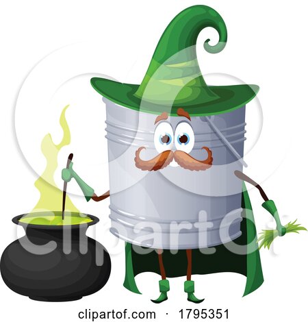 Wizard Canned Food Mascot by Vector Tradition SM