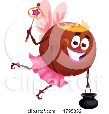 Halloween Fairy Macadamia Nut Food Mascot by Vector Tradition SM