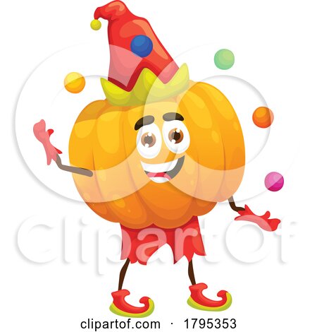 Juggling Pumpkin Vegetable Food Mascot by Vector Tradition SM