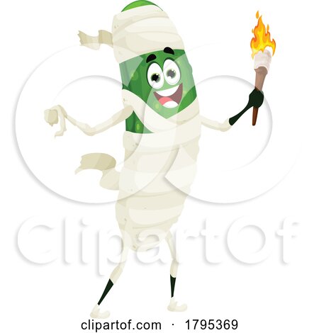 Mummy Cucumber Vegetable Food Mascot by Vector Tradition SM
