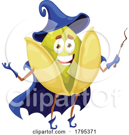Wizard Pistacio Food Mascot by Vector Tradition SM