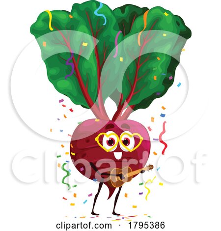 Party Beet Vegetable Food Mascot by Vector Tradition SM