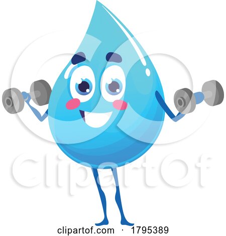 Working out Water Drop Mascot by Vector Tradition SM
