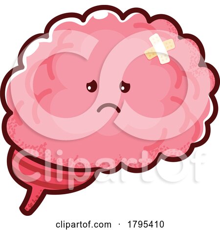 Cartoon Sick Brain Human Organ Mascot by Vector Tradition SM